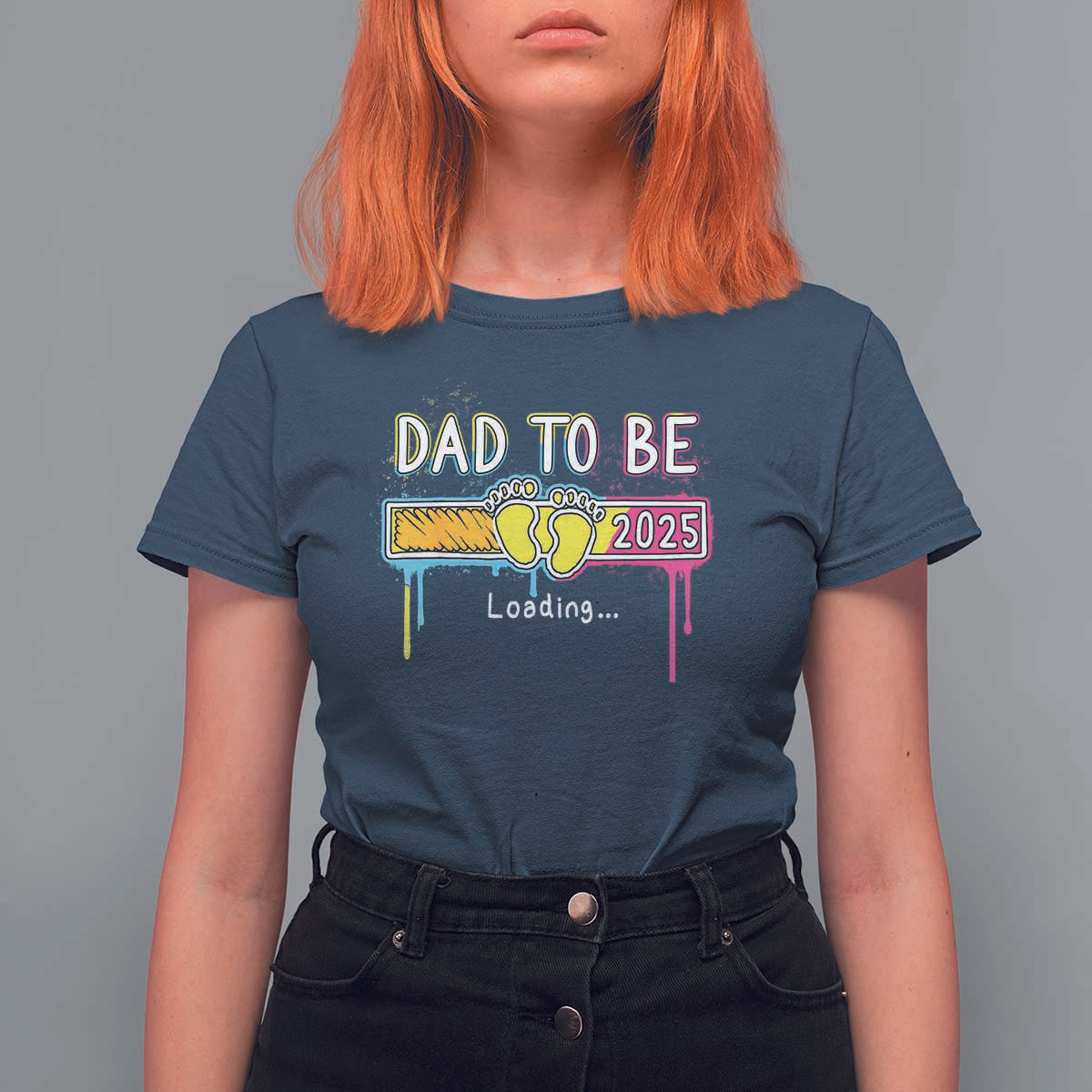 New Dad 2025 T Shirt For Women Loading Dad To Be Est 2025 - Wonder Print Shop