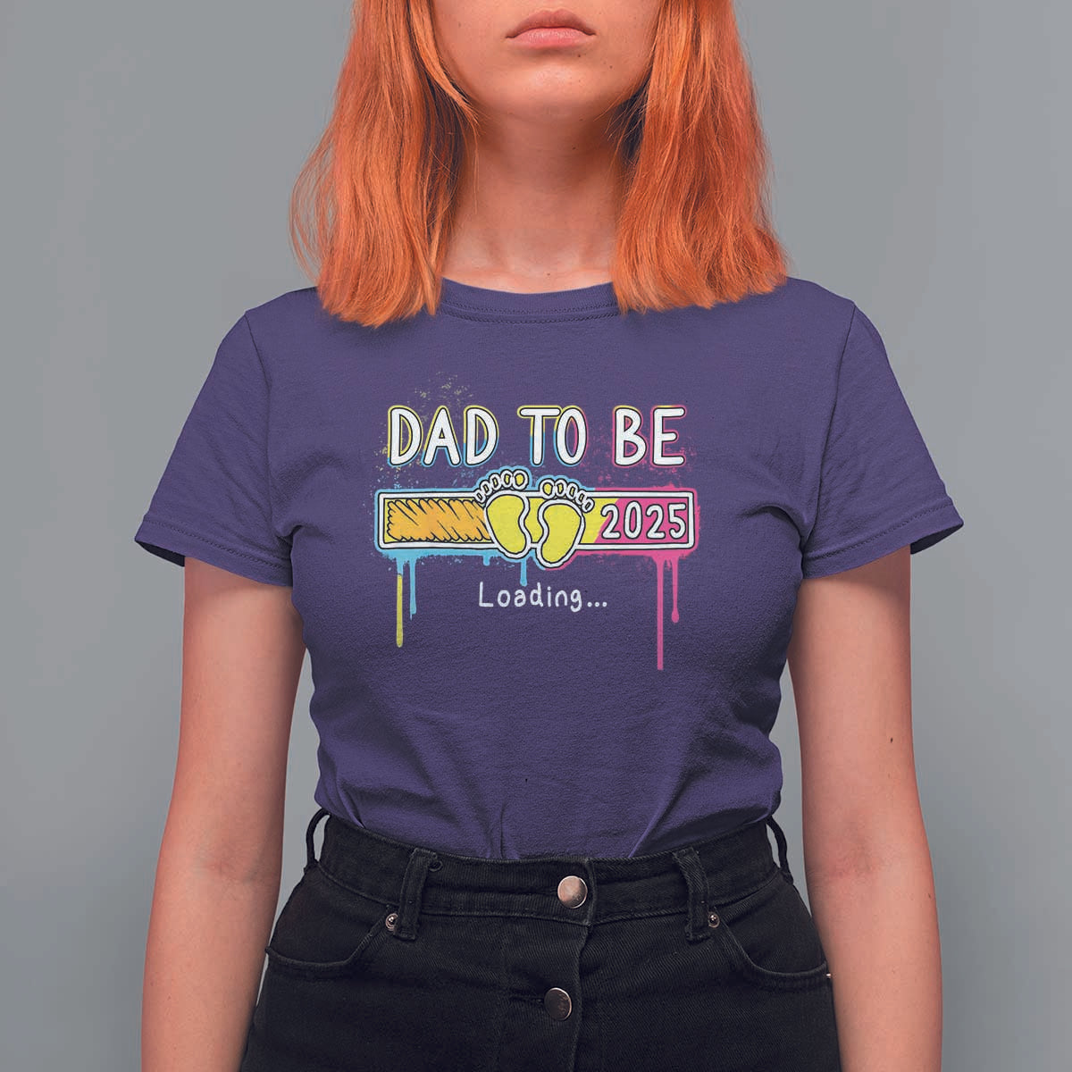 New Dad 2025 T Shirt For Women Loading Dad To Be Est 2025 - Wonder Print Shop