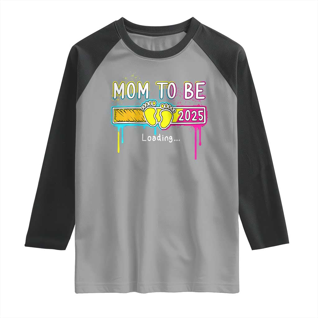 New Mom 2025 Raglan Shirt Loading Mom To Be Est 2025