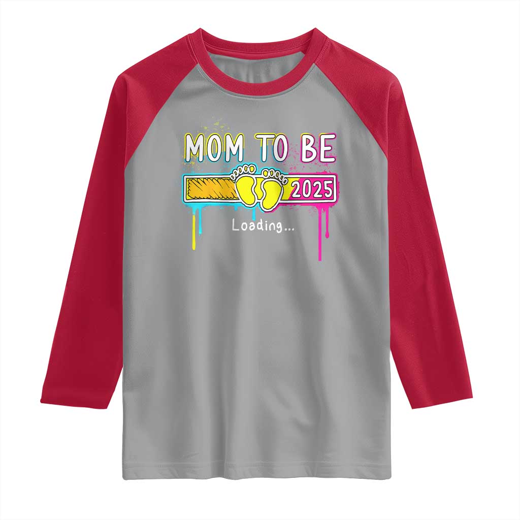 New Mom 2025 Raglan Shirt Loading Mom To Be Est 2025