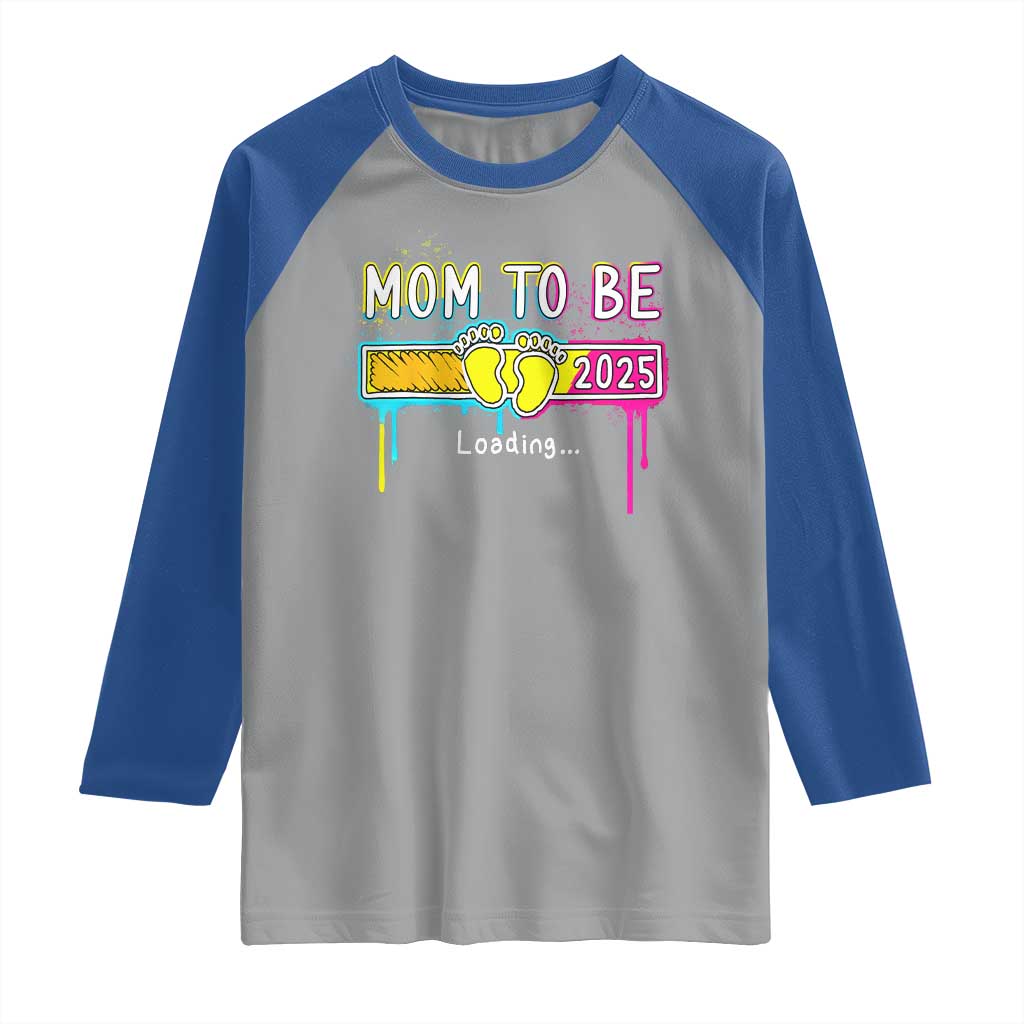 New Mom 2025 Raglan Shirt Loading Mom To Be Est 2025