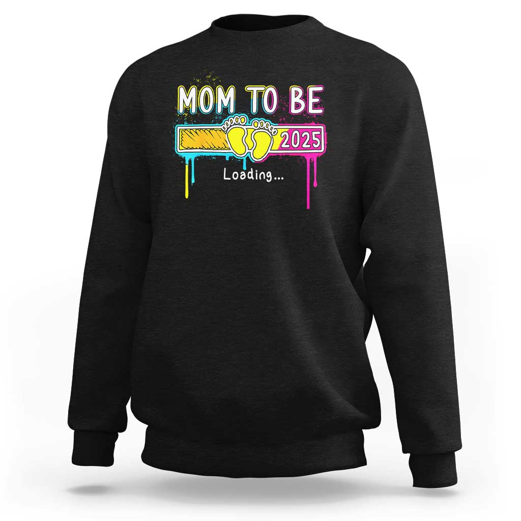 New Mom 2025 Sweatshirt Loading Mom To Be Est 2025 - Wonder Print Shop