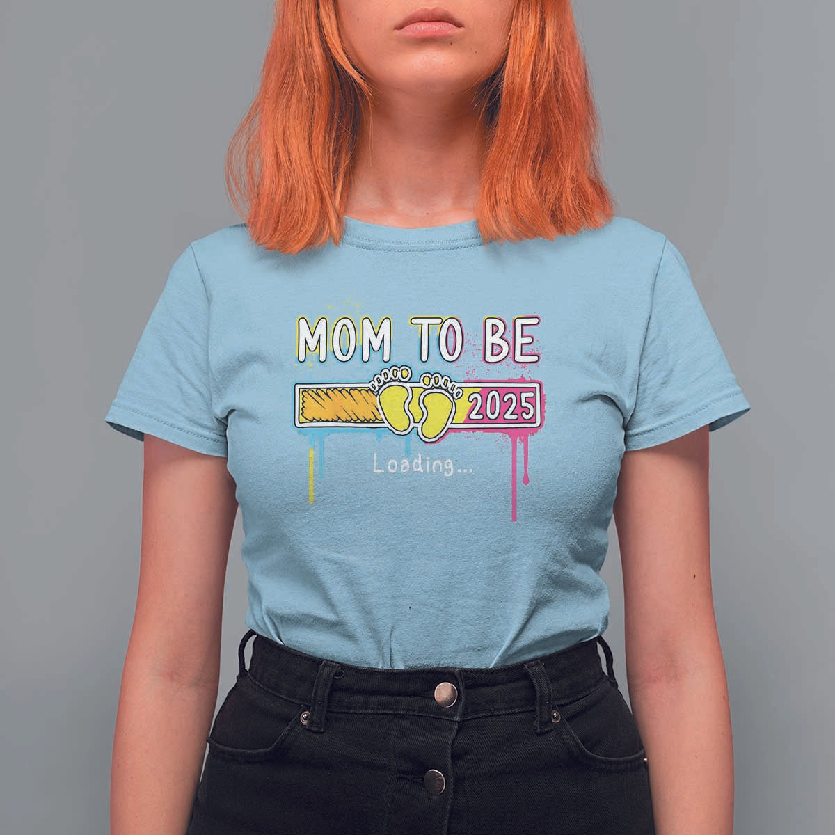 New Mom 2025 T Shirt For Women Loading Mom To Be Est 2025 - Wonder Print Shop