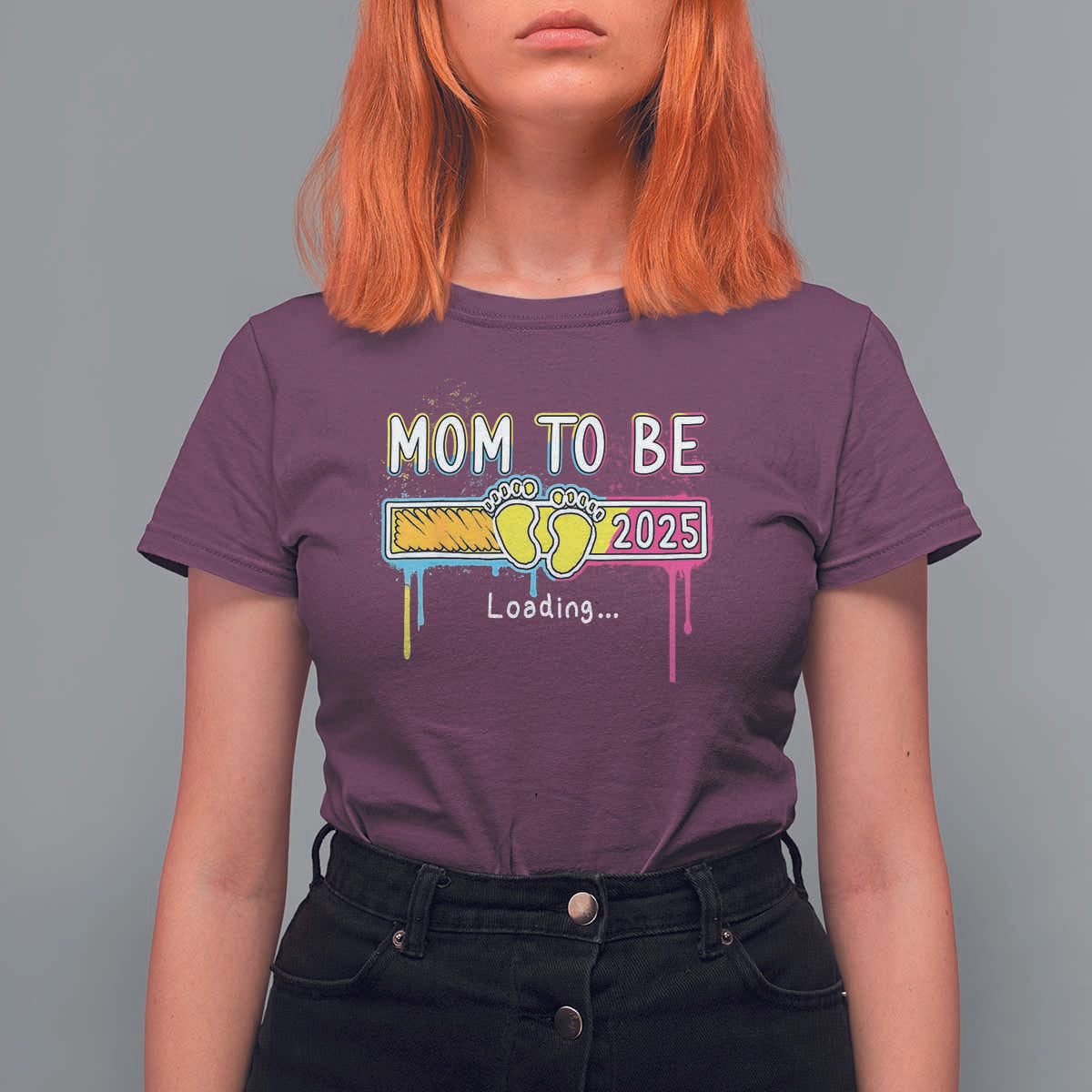 New Mom 2025 T Shirt For Women Loading Mom To Be Est 2025 - Wonder Print Shop
