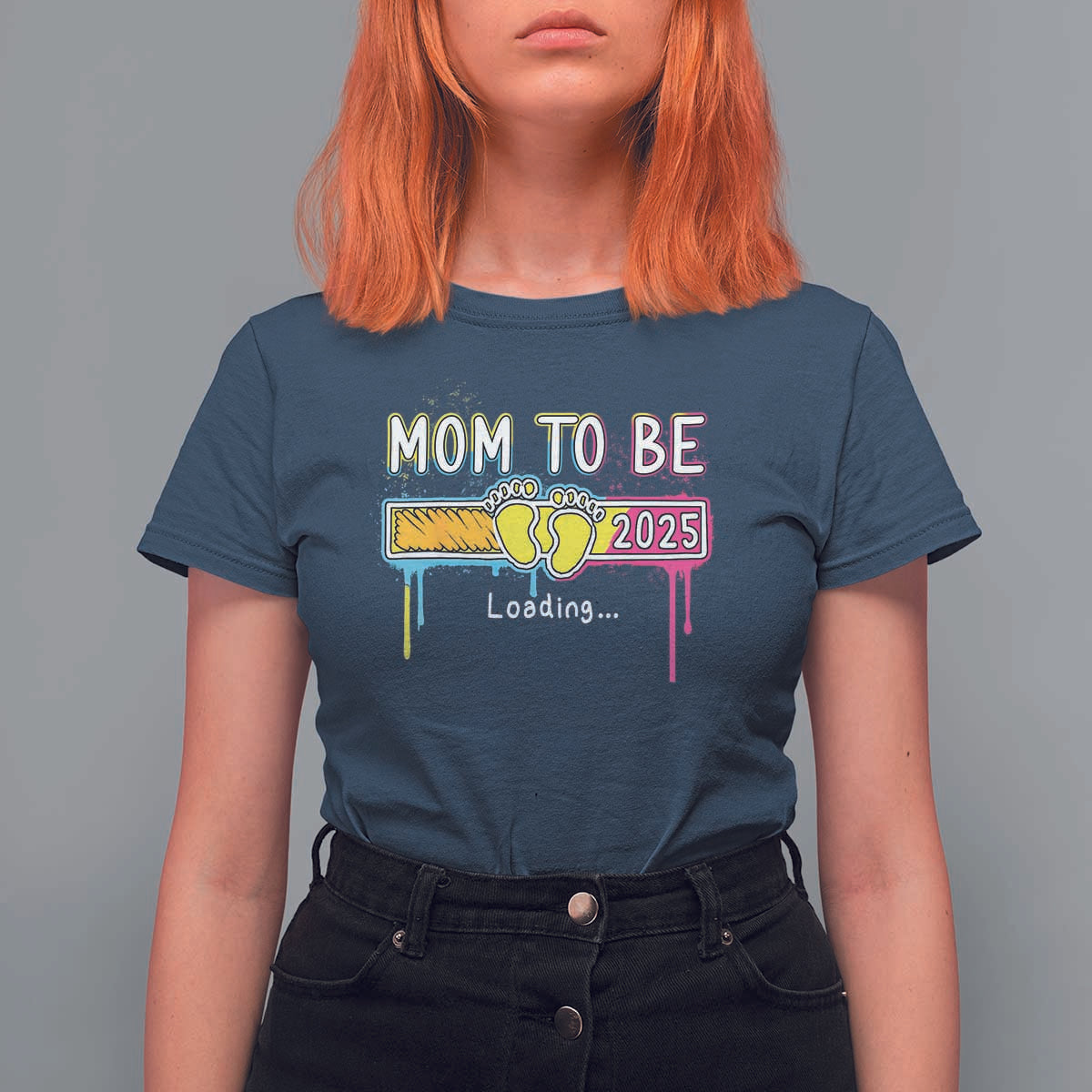 New Mom 2025 T Shirt For Women Loading Mom To Be Est 2025 - Wonder Print Shop