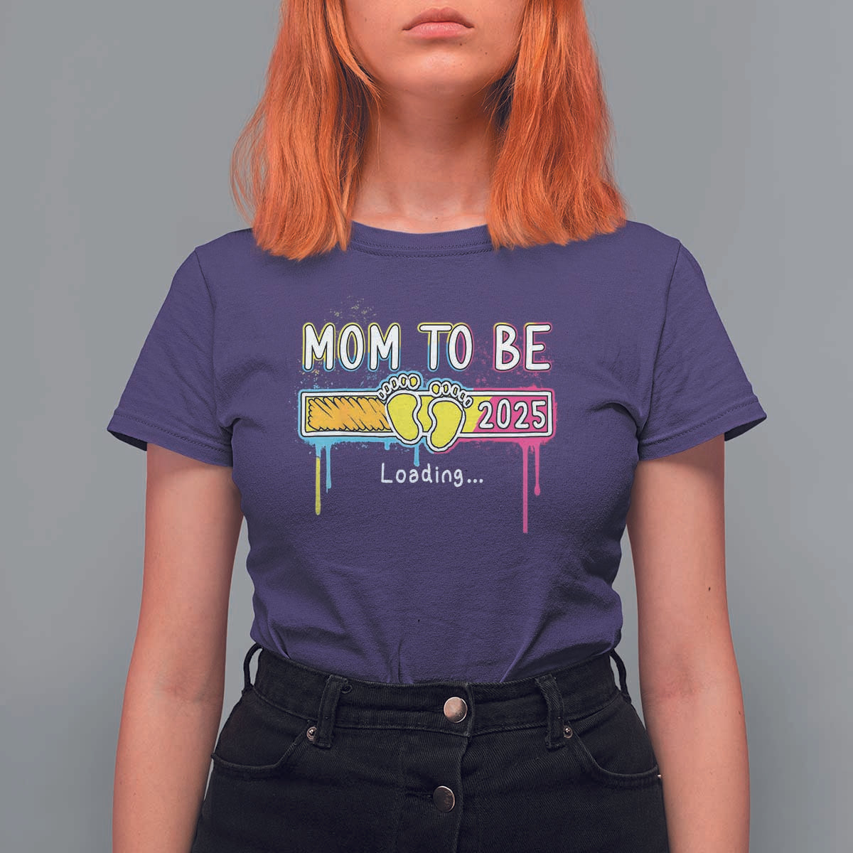 New Mom 2025 T Shirt For Women Loading Mom To Be Est 2025 - Wonder Print Shop