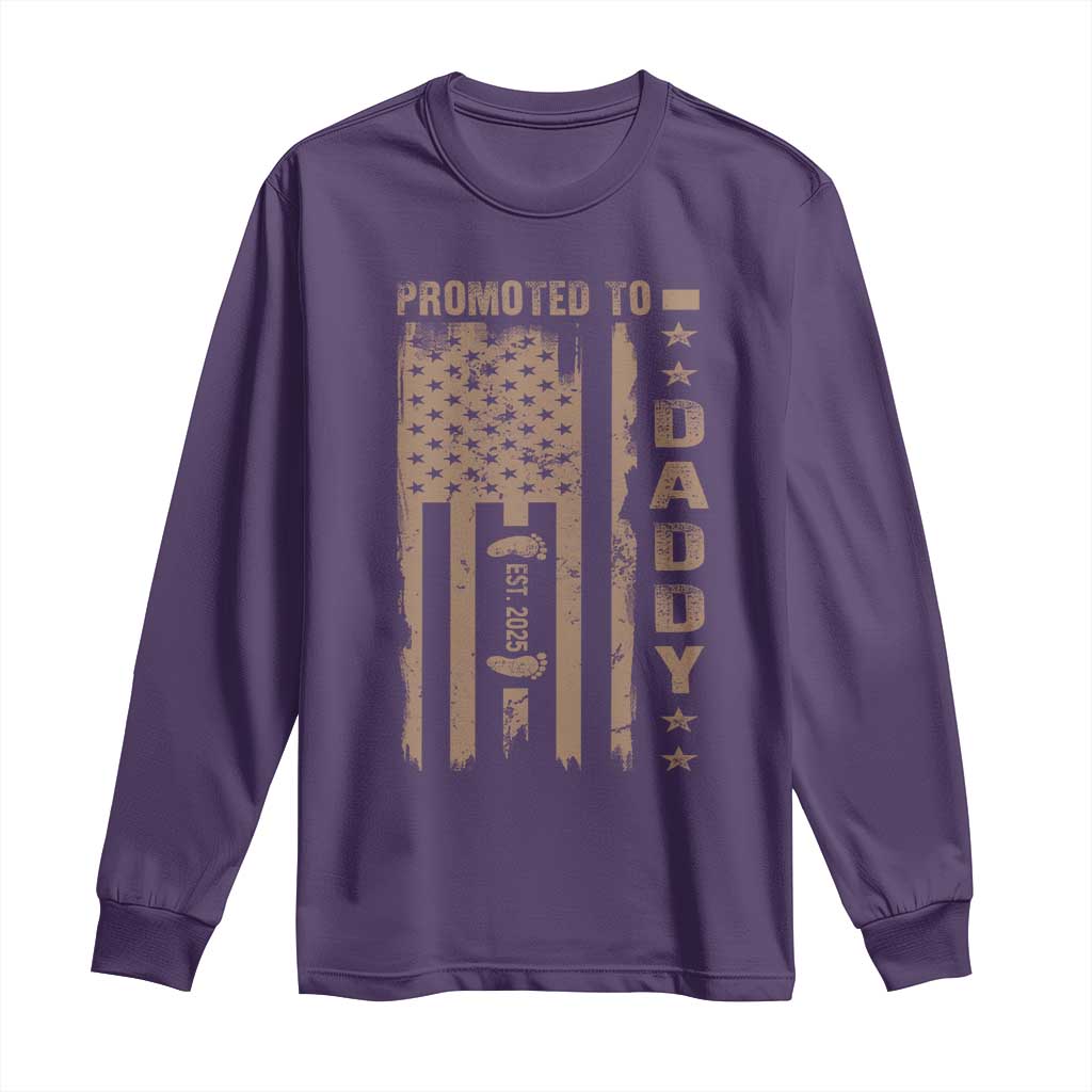 New Dad 2025 Long Sleeve Shirt Promoted To Daddy Est 2025