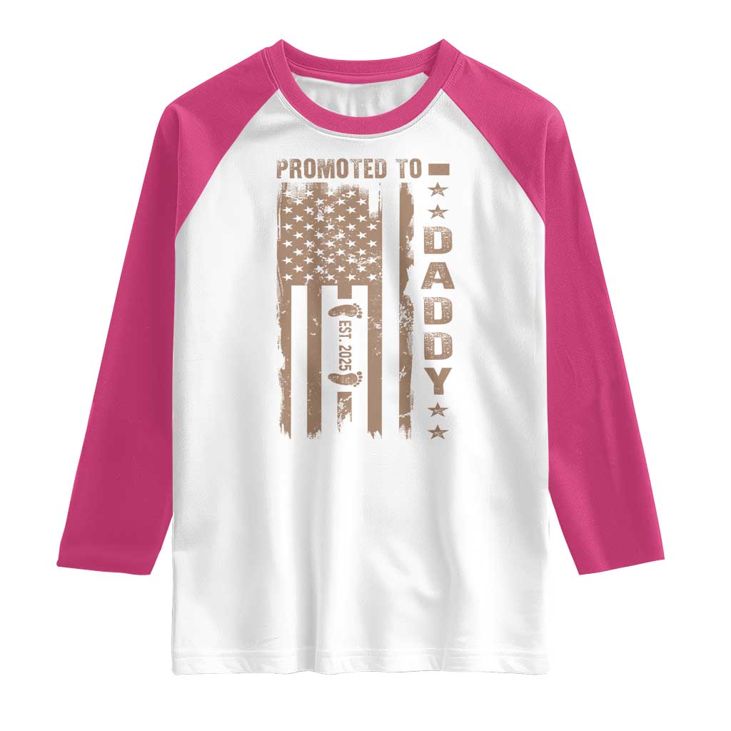 New Dad 2025 Raglan Shirt Promoted To Daddy Est 2025