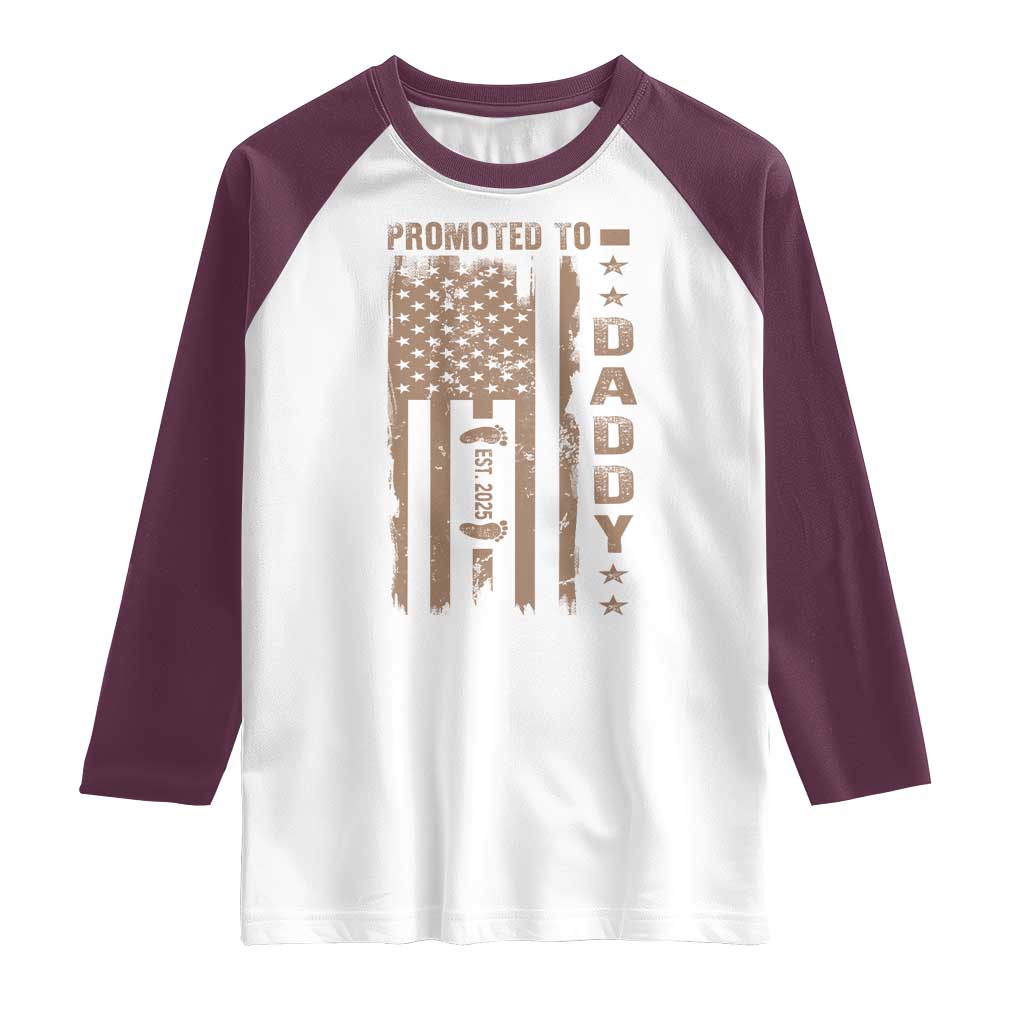 New Dad 2025 Raglan Shirt Promoted To Daddy Est 2025