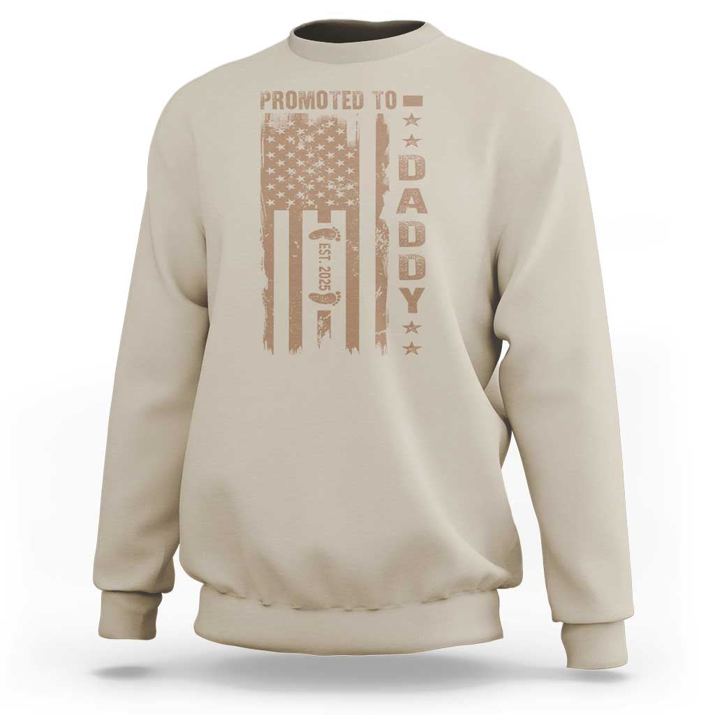 New Dad 2025 Sweatshirt Promoted To Daddy Est 2025 - Wonder Print Shop
