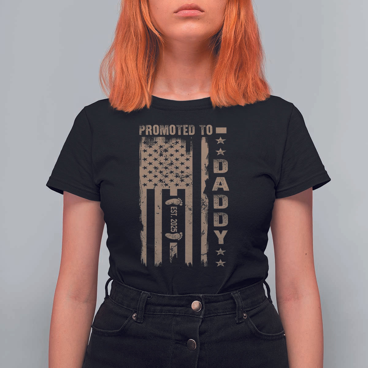 New Dad 2025 T Shirt For Women Promoted To Daddy Est 2025 - Wonder Print Shop