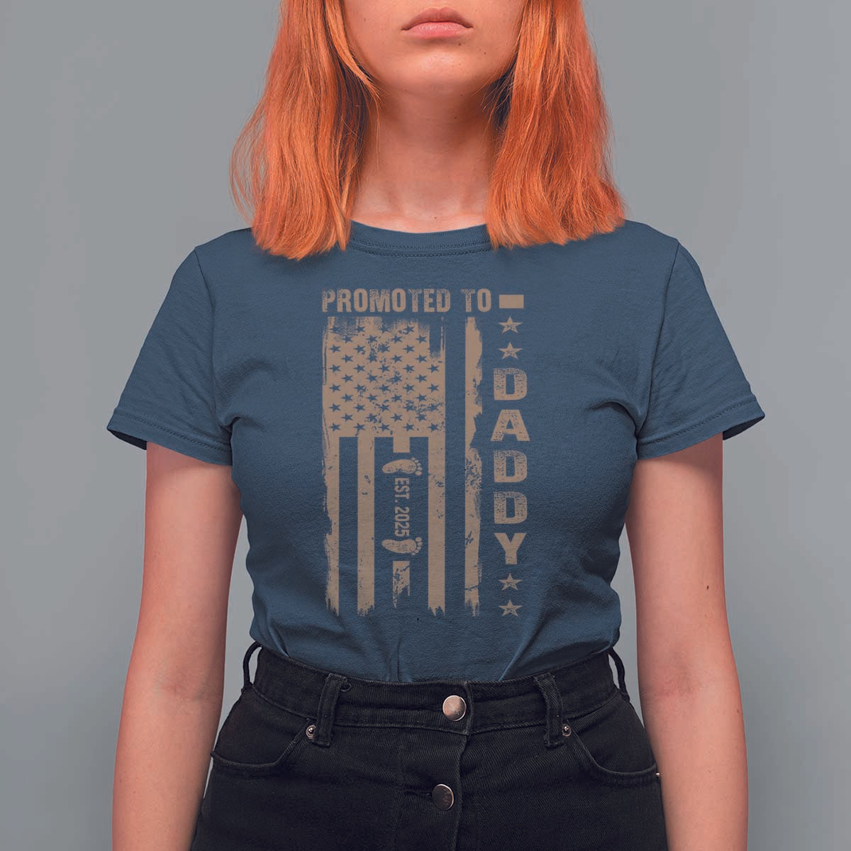 New Dad 2025 T Shirt For Women Promoted To Daddy Est 2025 - Wonder Print Shop