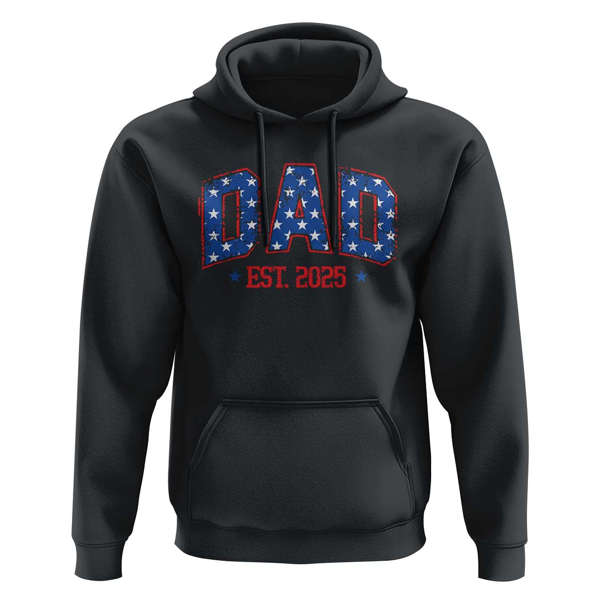 Dad Est 2025 Hoodie Patriotic America Flag New Father