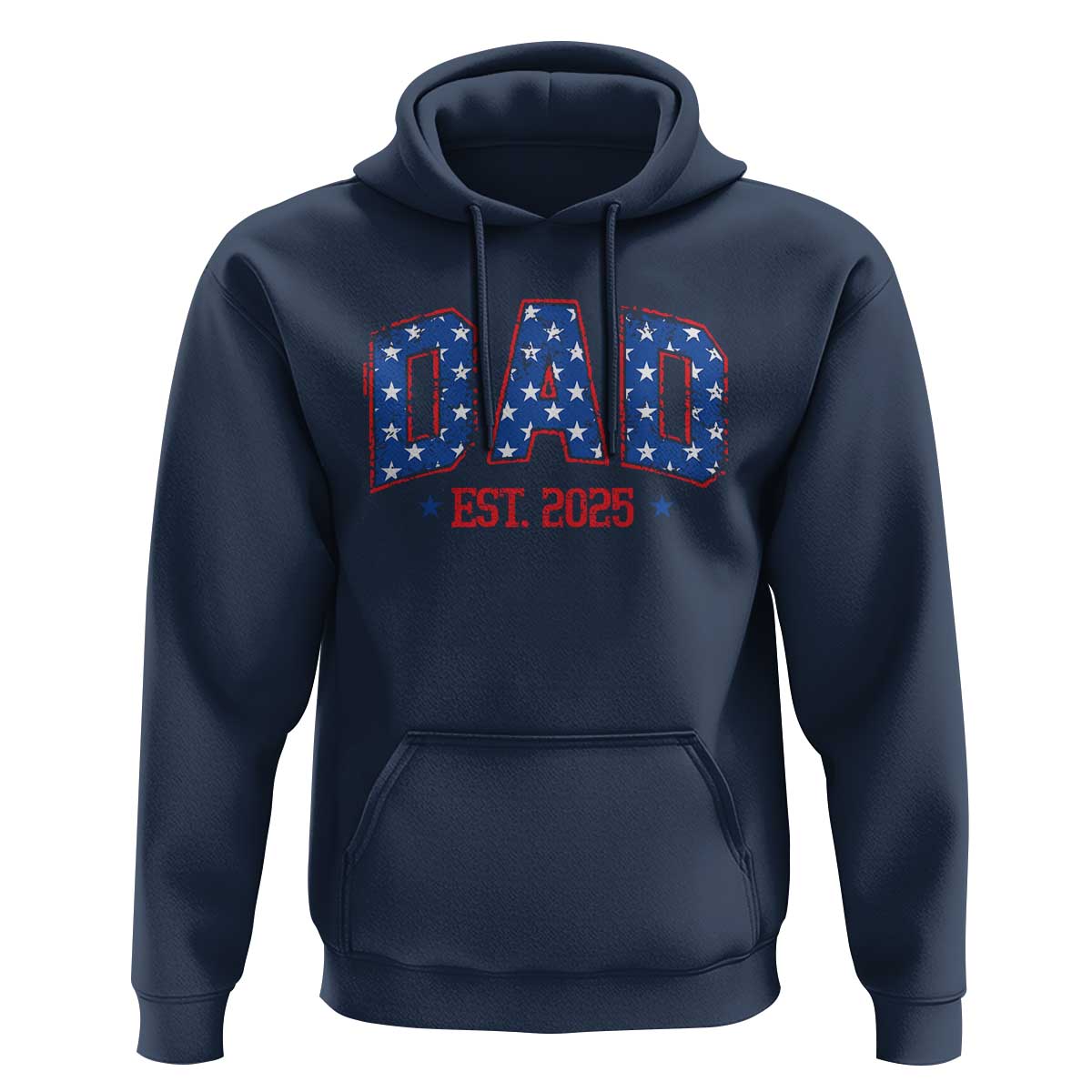 Dad Est 2025 Hoodie Patriotic America Flag New Father