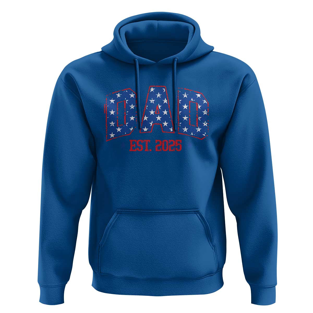 Dad Est 2025 Hoodie Patriotic America Flag New Father