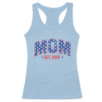 Mom Est 2025 Racerback Tank Top Patriotic America Flag New Mother