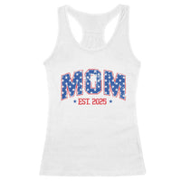 Mom Est 2025 Racerback Tank Top Patriotic America Flag New Mother