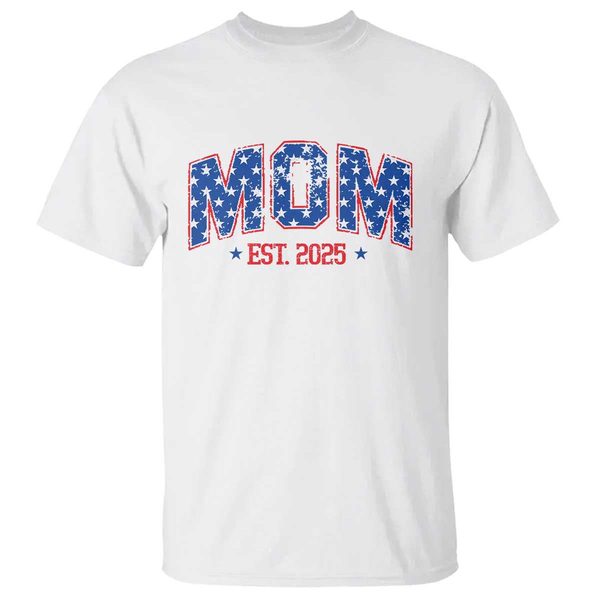 Mom Est 2025 T Shirt Patriotic America Flag New Mother - Wonder Print Shop