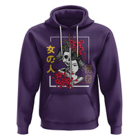 Japanese Samurai Hoodie Floral Warrior Geisha Woman Tokyo Anime - Wonder Print Shop