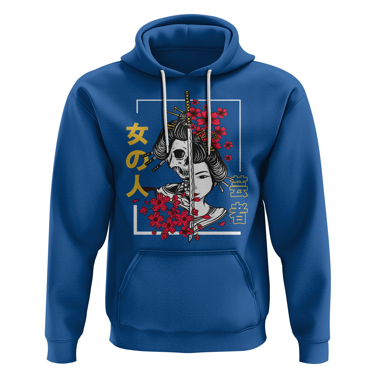 Japanese Samurai Hoodie Floral Warrior Geisha Woman Tokyo Anime - Wonder Print Shop