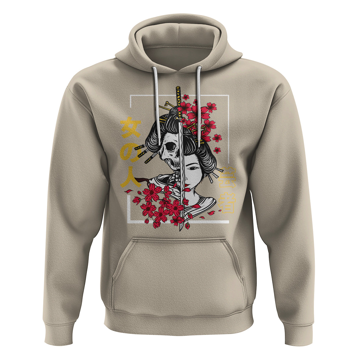 Japanese Samurai Hoodie Floral Warrior Geisha Woman Tokyo Anime - Wonder Print Shop