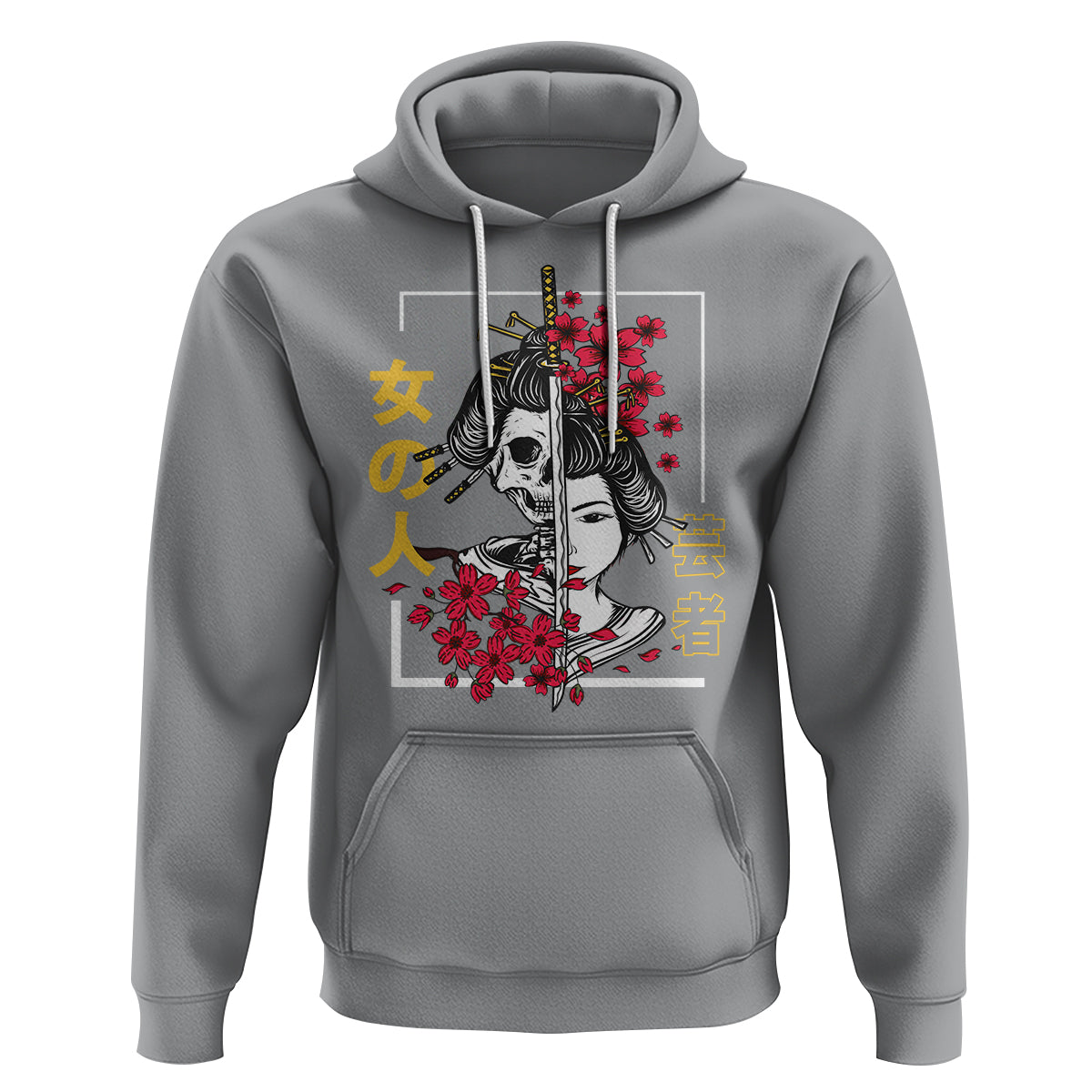 Japanese Samurai Hoodie Floral Warrior Geisha Woman Tokyo Anime - Wonder Print Shop