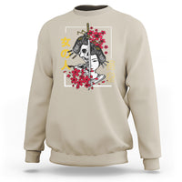 Japanese Samurai Sweatshirt Floral Warrior Geisha Woman Tokyo Anime - Wonder Print Shop