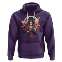 Japanese Samurai Hoodie Floral Warrior Geisha Woman Tokyo Anime - Wonder Print Shop