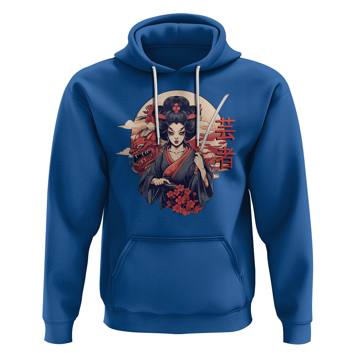 Japanese Samurai Hoodie Floral Warrior Geisha Woman Tokyo Anime - Wonder Print Shop