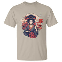 Japanese Samurai T Shirt Floral Warrior Geisha Woman Tokyo Anime - Wonder Print Shop