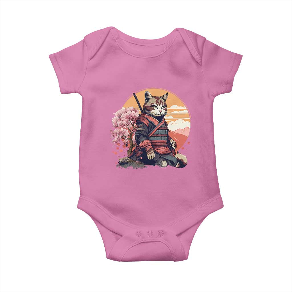 Japanese Samurai Cat Baby Onesie Floral Warrior Geisha Woman Tokyo Anime