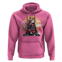 Japanese Samurai Cat Hoodie Floral Warrior Geisha Woman Tokyo Anime