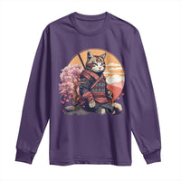 Japanese Samurai Cat Long Sleeve Shirt Floral Warrior Geisha Woman Tokyo Anime