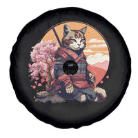 Japanese Samurai Cat Spare Tire Cover Floral Warrior Geisha Woman Tokyo Anime