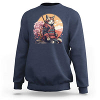 Japanese Samurai Cat Sweatshirt Floral Warrior Geisha Woman Tokyo Anime - Wonder Print Shop
