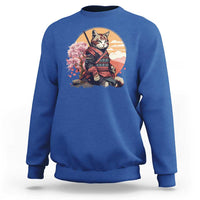 Japanese Samurai Cat Sweatshirt Floral Warrior Geisha Woman Tokyo Anime - Wonder Print Shop