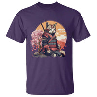 Japanese Samurai Cat T Shirt Floral Warrior Geisha Woman Tokyo Anime - Wonder Print Shop