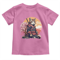 Japanese Samurai Cat Toddler T Shirt Floral Warrior Geisha Woman Tokyo Anime