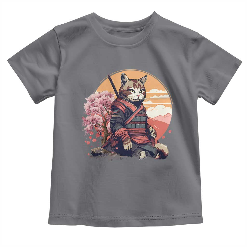 Japanese Samurai Cat Toddler T Shirt Floral Warrior Geisha Woman Tokyo Anime