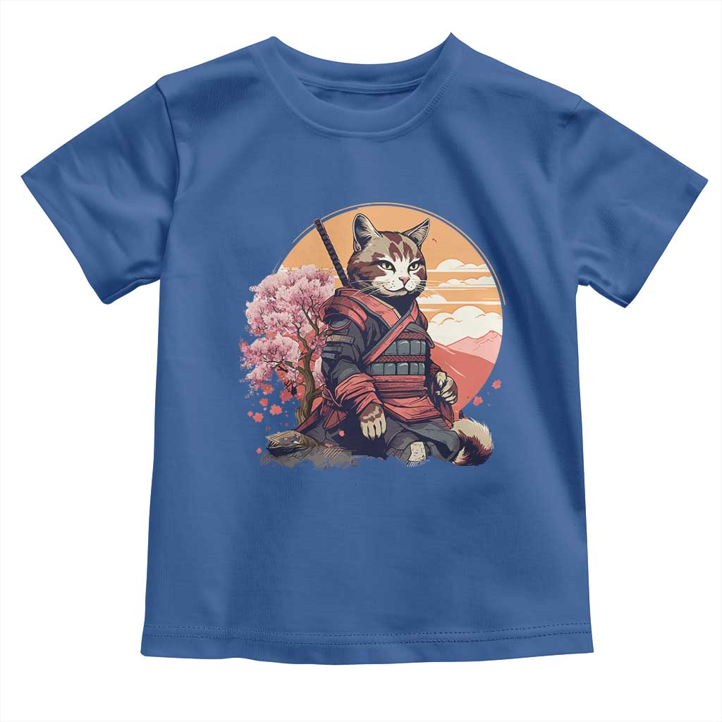 Japanese Samurai Cat Toddler T Shirt Floral Warrior Geisha Woman Tokyo Anime