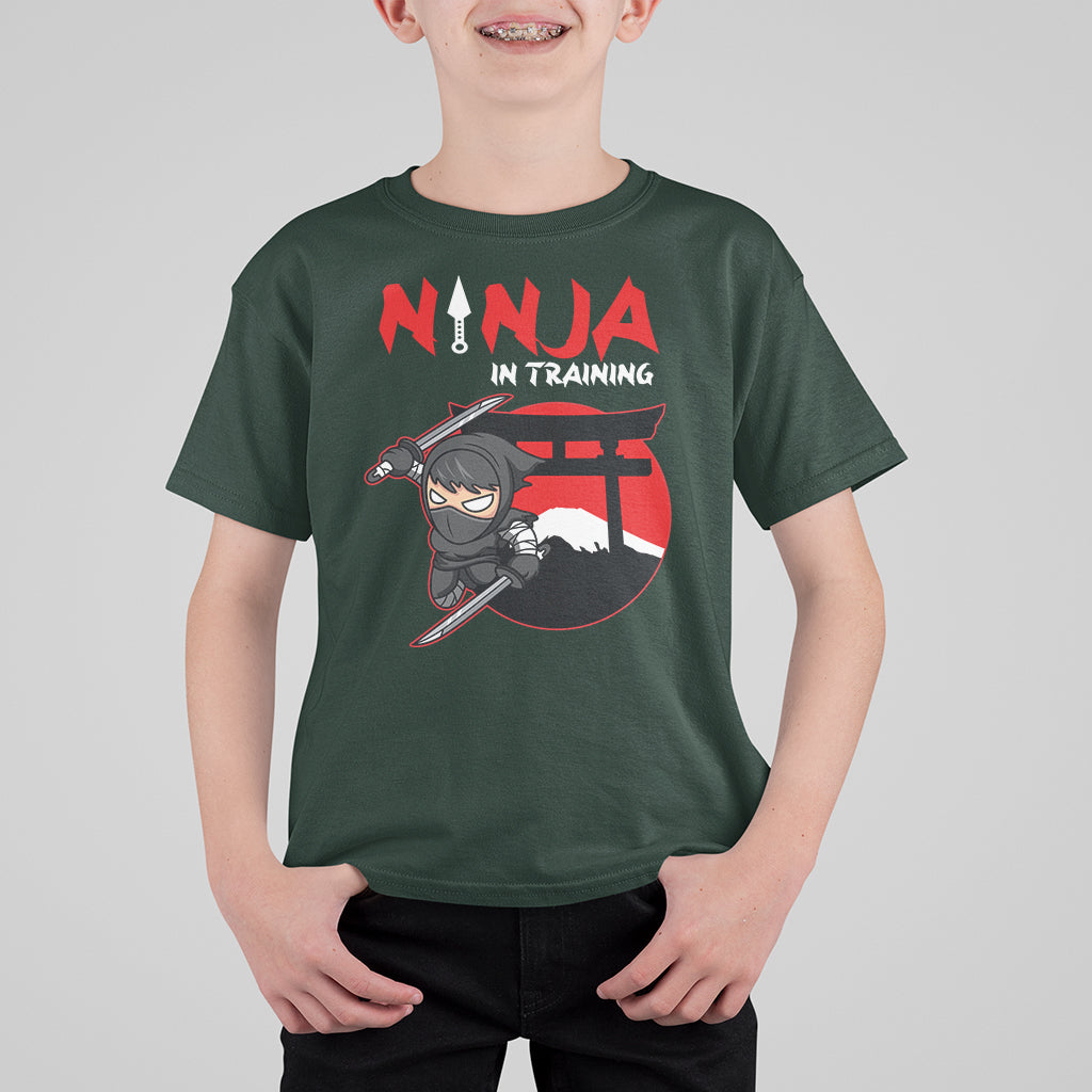 Ninja T Shirt For Kid In Training Cool Warrior Kids Boy Man Ninjutsu - Wonder Print Shop