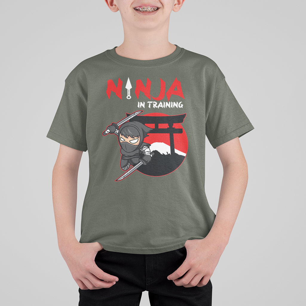 Ninja T Shirt For Kid In Training Cool Warrior Kids Boy Man Ninjutsu - Wonder Print Shop
