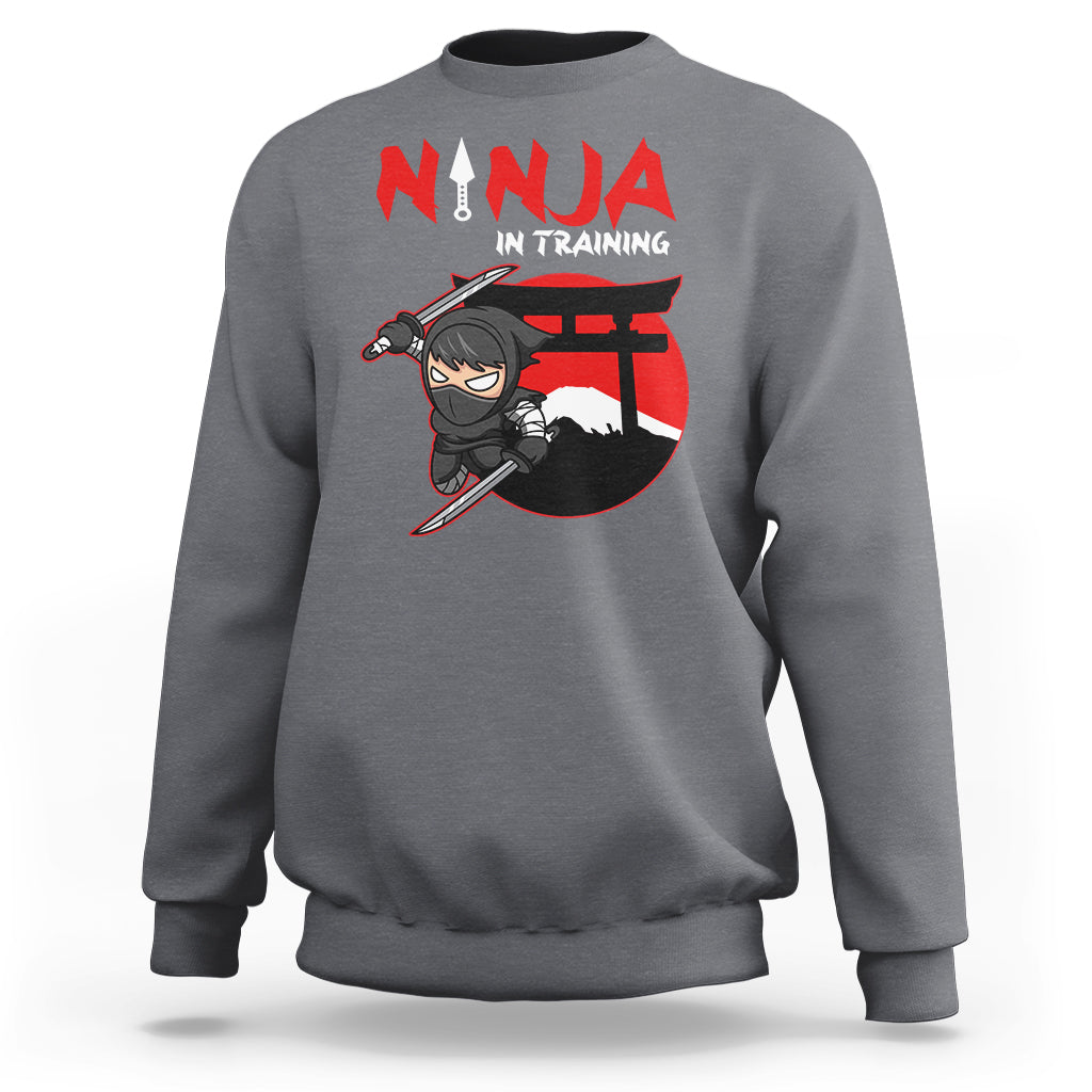 Ninja Sweatshirt In Training Cool Warrior Kids Boy Man Ninjutsu - Wonder Print Shop