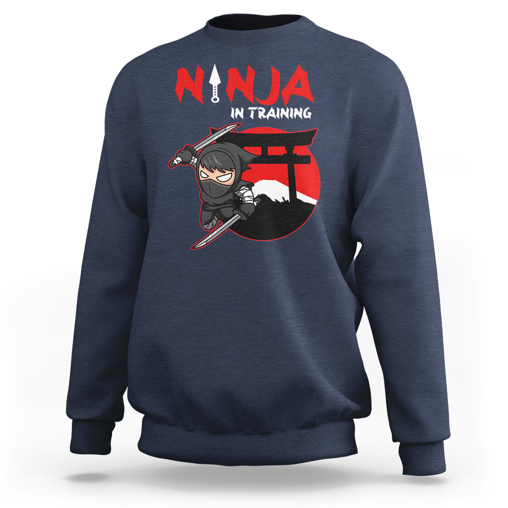 Ninja Sweatshirt In Training Cool Warrior Kids Boy Man Ninjutsu - Wonder Print Shop