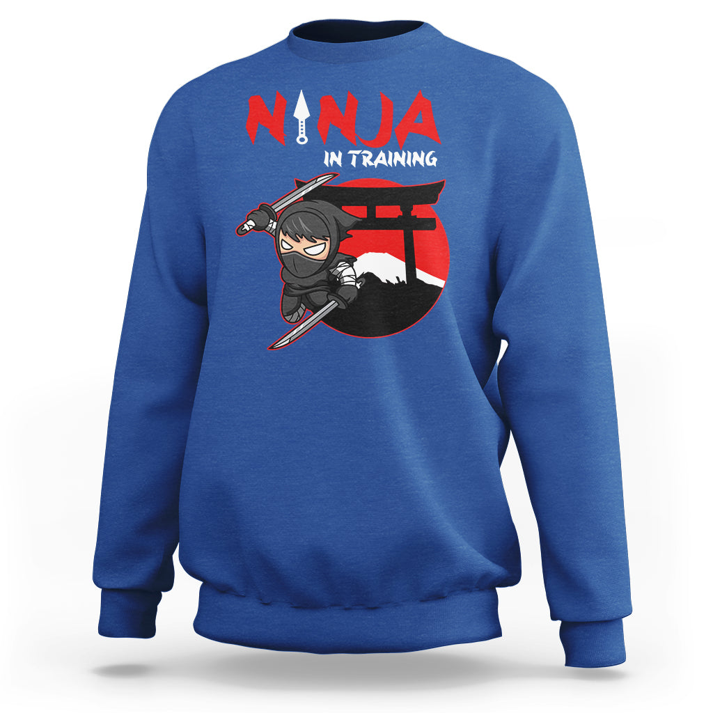 Ninja Sweatshirt In Training Cool Warrior Kids Boy Man Ninjutsu - Wonder Print Shop