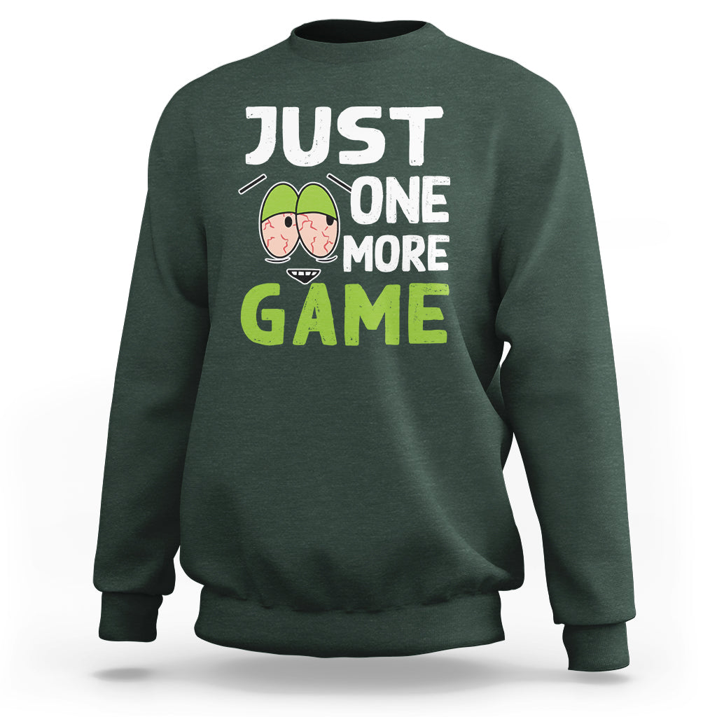 Funny Video Gamer Sweatshirt Just One More Game Kids Boys Man - Wonder Print Shop