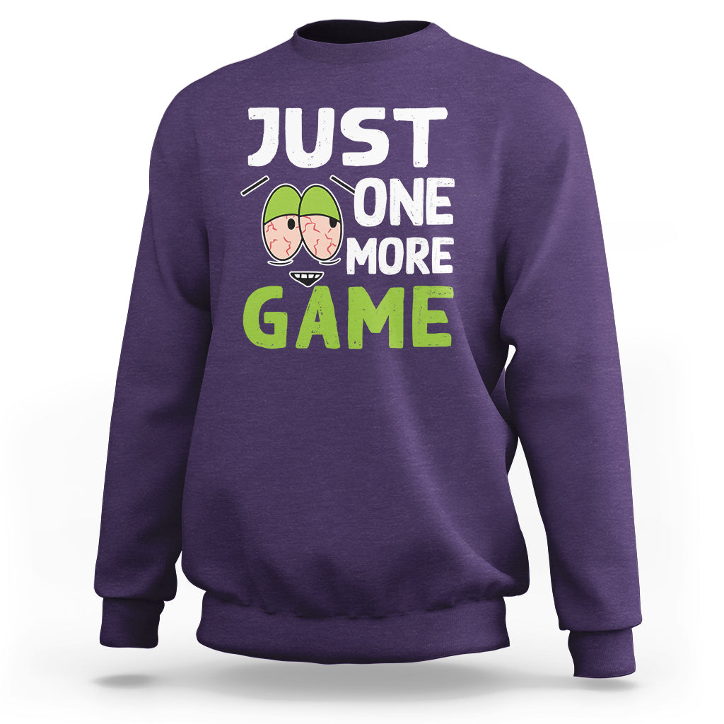 Funny Video Gamer Sweatshirt Just One More Game Kids Boys Man - Wonder Print Shop