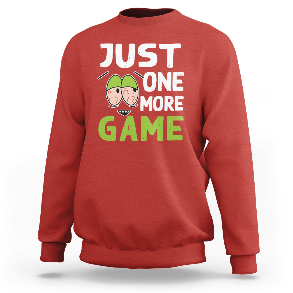 Funny Video Gamer Sweatshirt Just One More Game Kids Boys Man - Wonder Print Shop