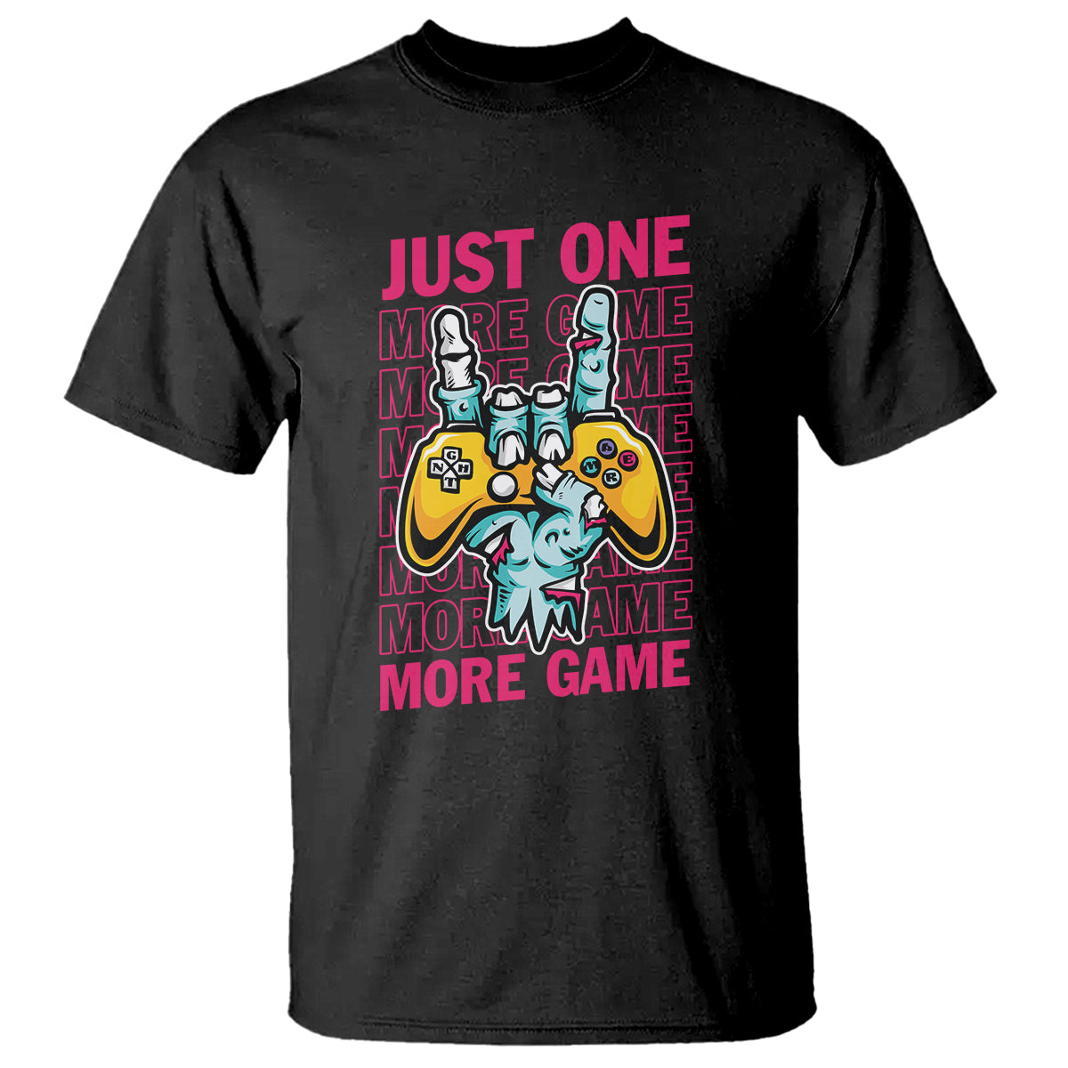 Funny Video Gamer T Shirt Just One More Game Skeleton Kids Boys Man - Wonder Print Shop