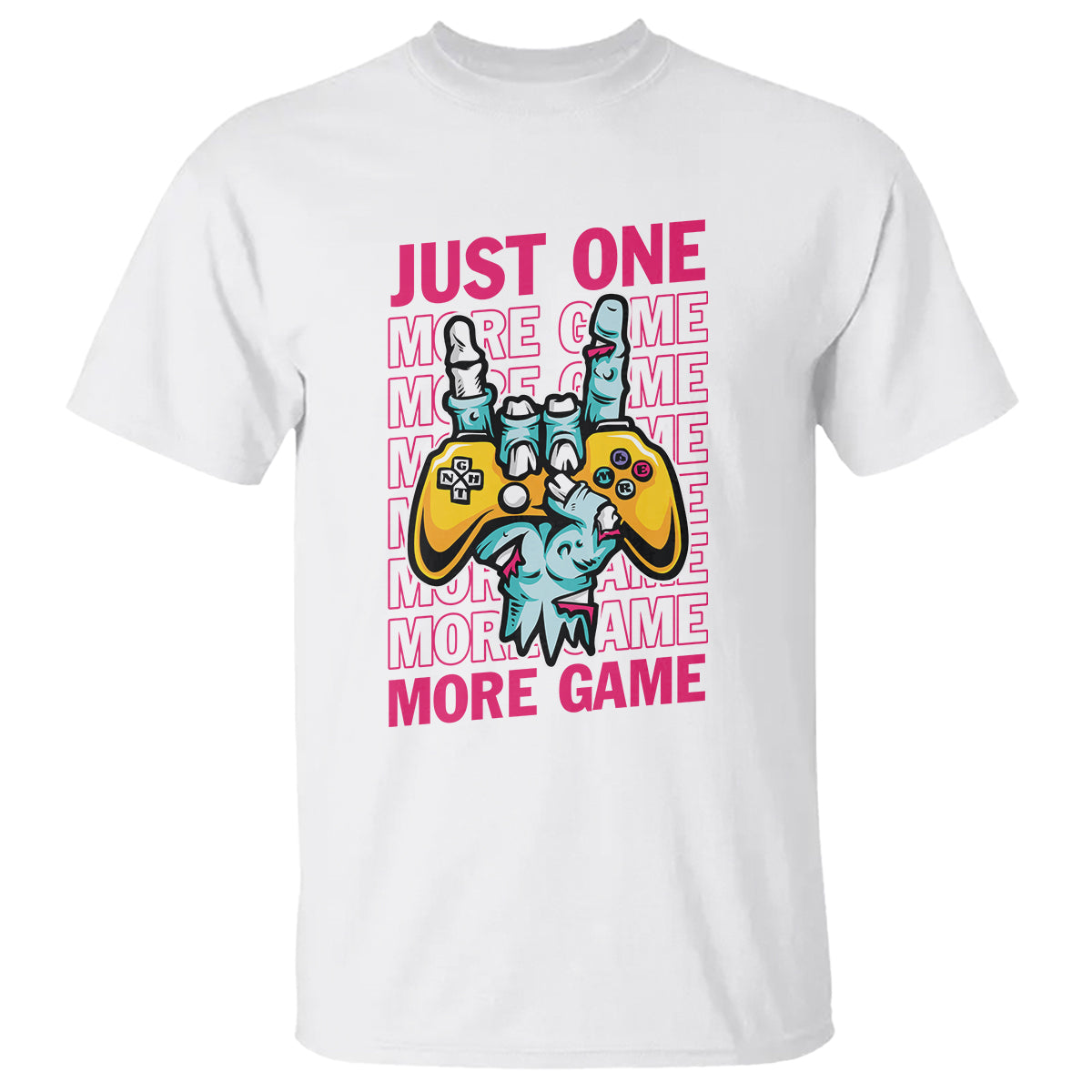 Funny Video Gamer T Shirt Just One More Game Skeleton Kids Boys Man - Wonder Print Shop